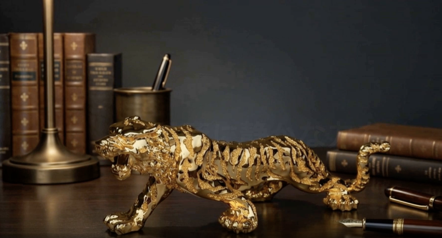 Amazon.co.jp: Archnote Tiger Figurine, Feng Shui Golden Object