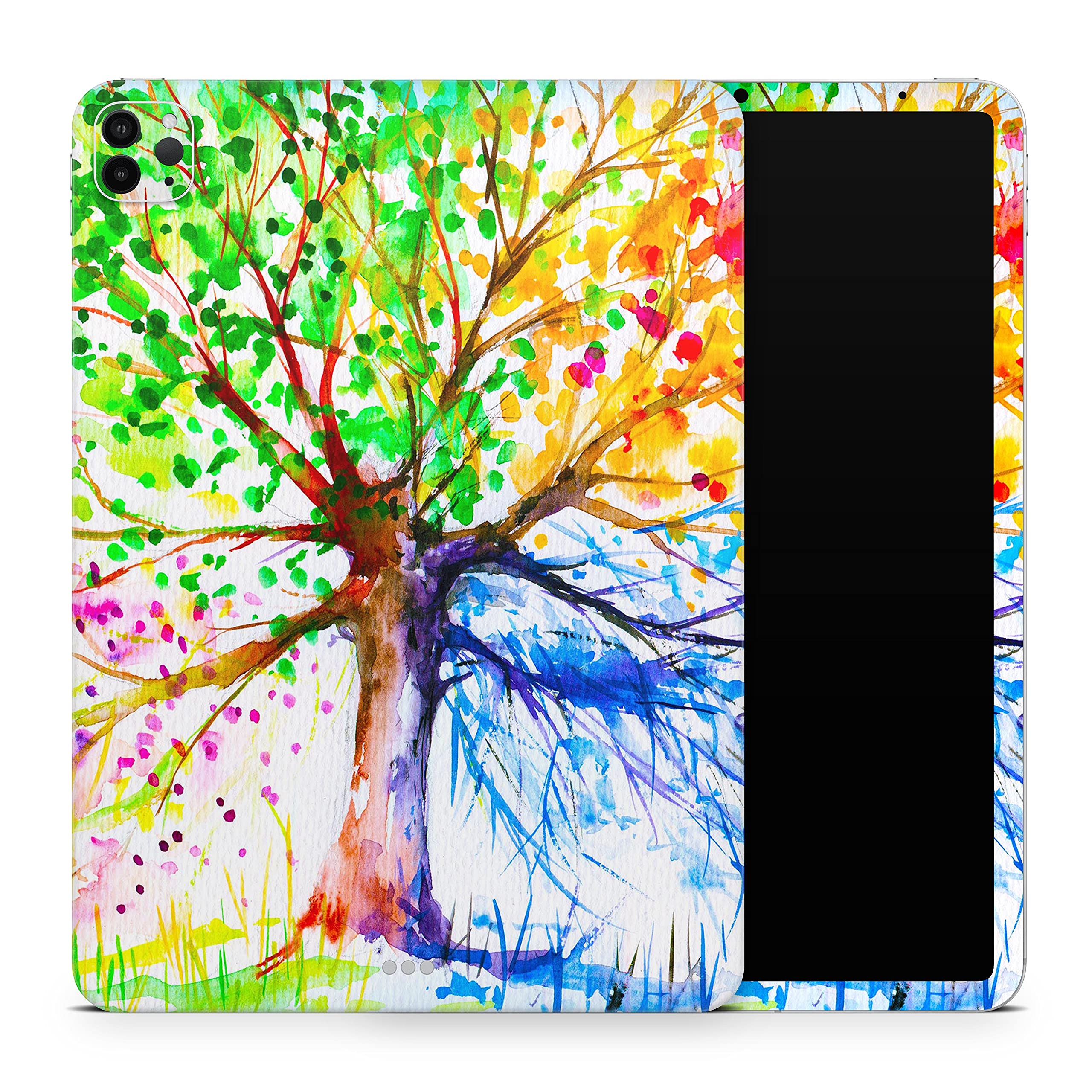 DesignSkinz - Compatible with iPad 1st Gen - Skin Decal Protective Scratch Resistant Vinyl Wrap - Abstract Colorful Watercolor Vivid Tree V3