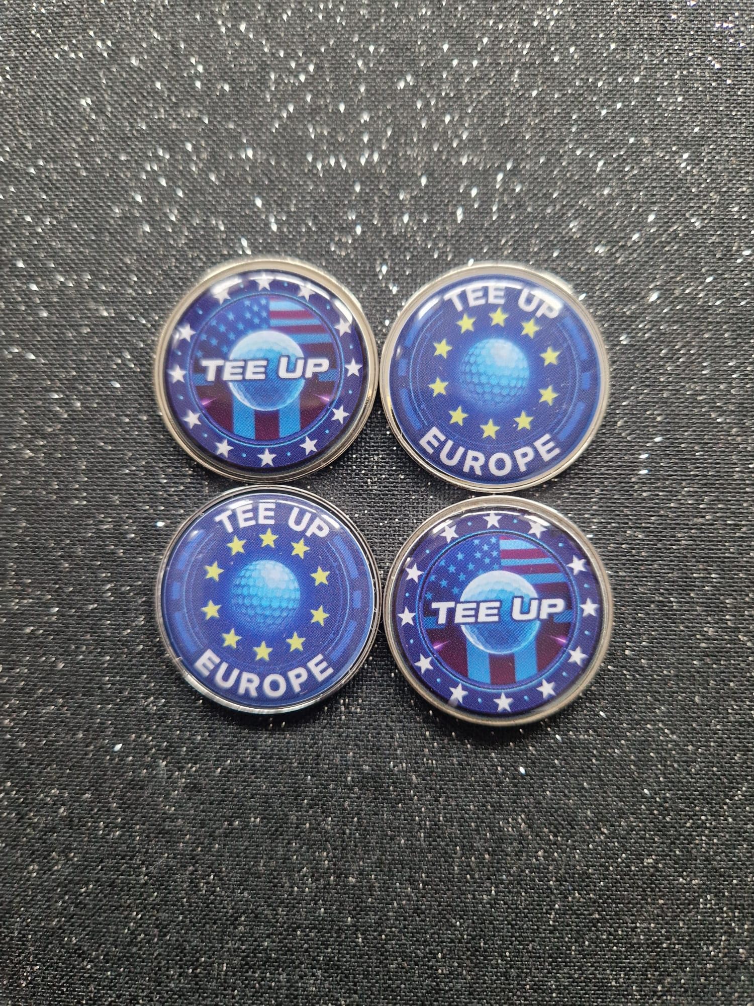 Europe Golf Ball Markers, Blue and Yellow Star Design (1)