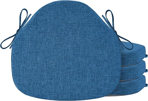 OVOV Chair Cushions for Dining Chairs Set of 4 Blue 16x15 Inch