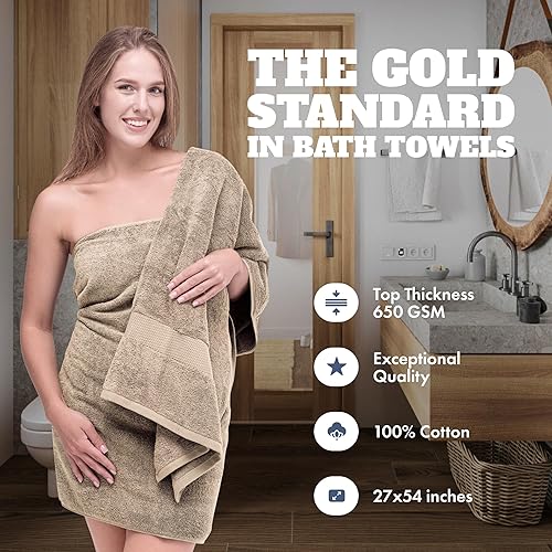 Miniatura 153 de White Classic Juego de toallas de baño suaves de lujo de algodón de 21.16 oz/m², extra grandes, 35 x 70 pulgadas, altamente absorbentes y de secado