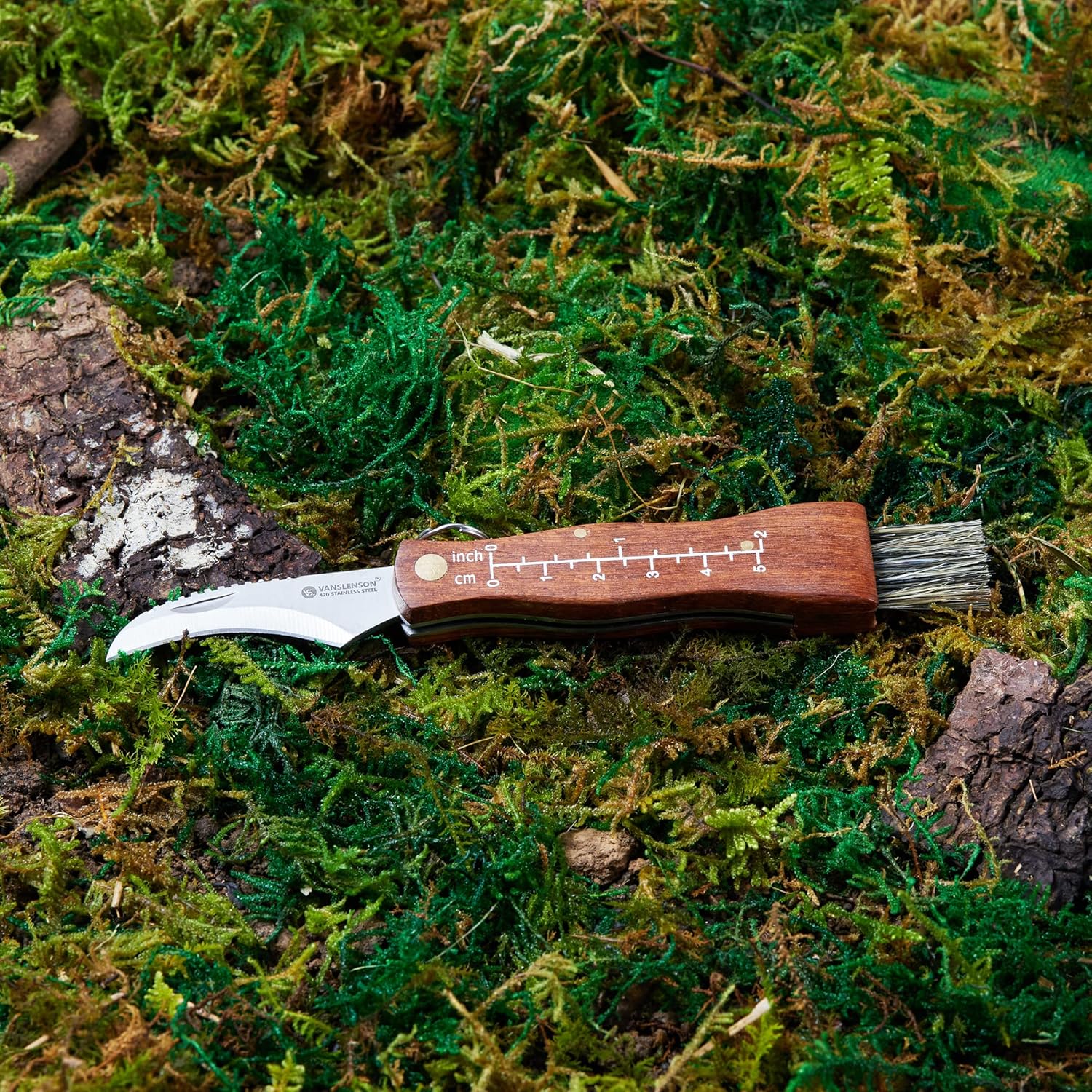Mushroom Foraging Kit Folding Mushroom Knife with Brush + Pink Foraging Bag and Leather Strap Wood Handle Pocket Knife for Fungus Truffles Special Edition Set for Women