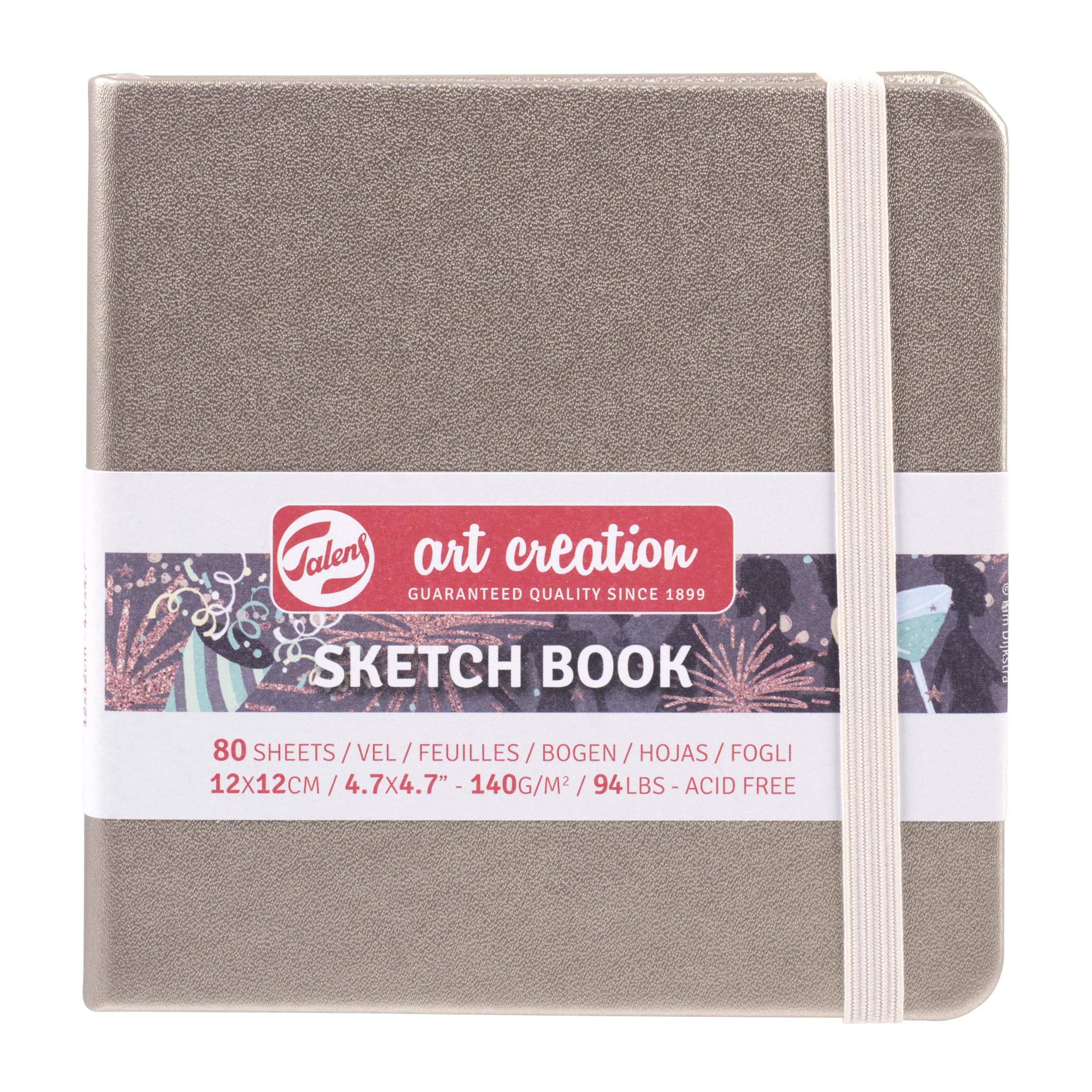 Talens Art Creation Sketchbook 80 Sheets, 12 cm x 12 cm Size, Pink Champagne