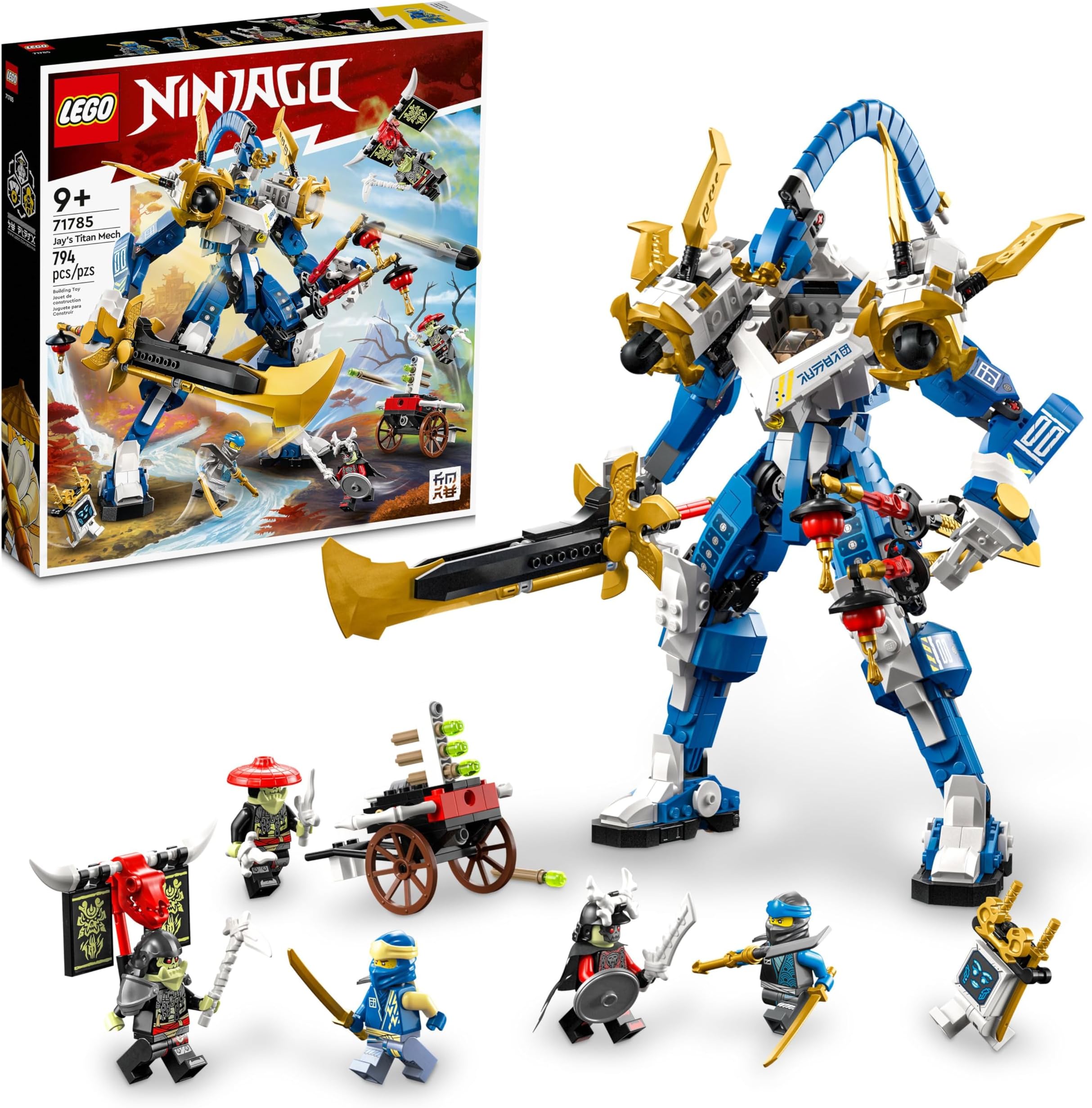 LEGO NINJAGO Jay s Titan Mech 71785 Building Toy Set for Kids, Boys, and Girls Ages 9+ (794 Pieces)