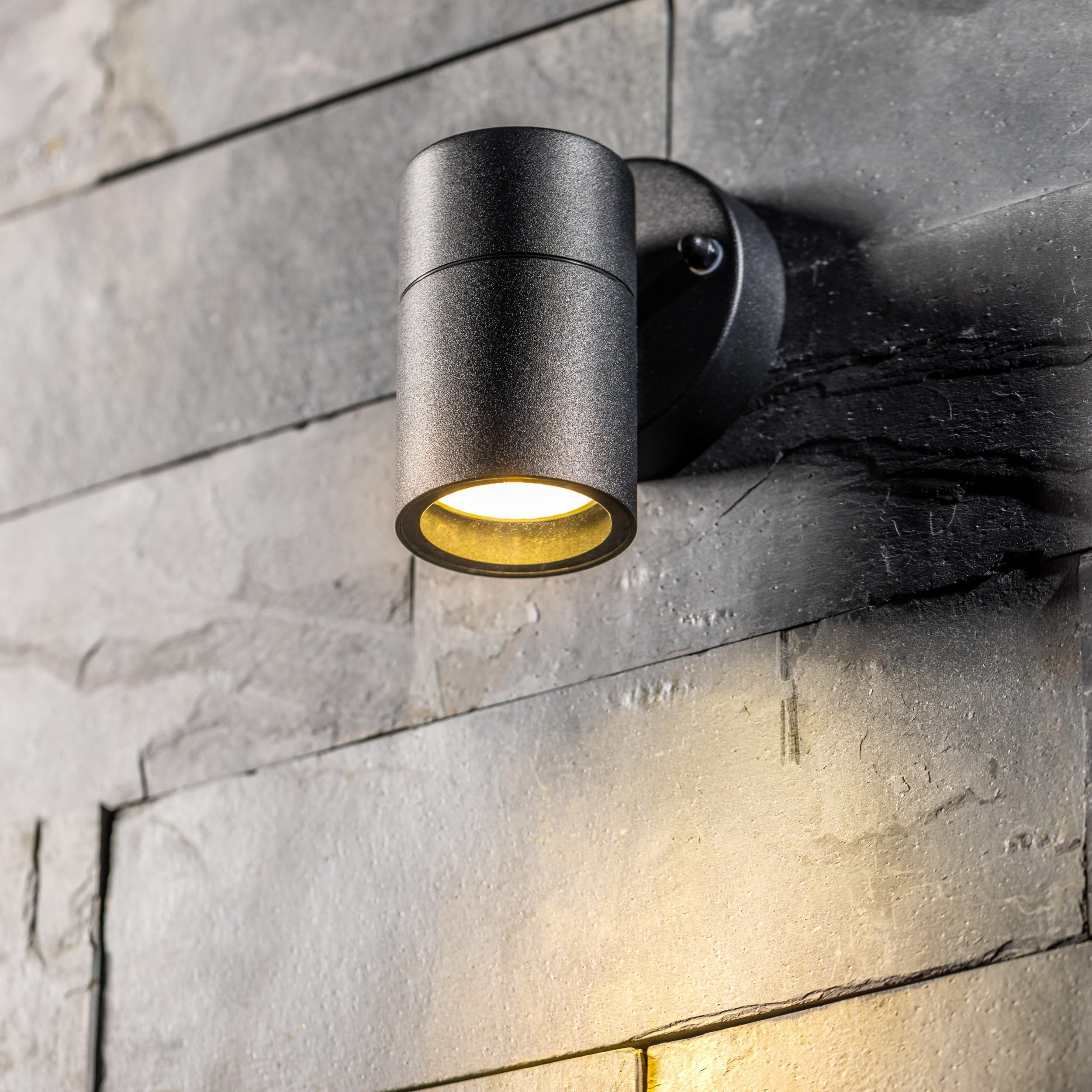 CGC Lighting Leon Black Stainless Steel GU10 Outdoor Down Wall Light IP44