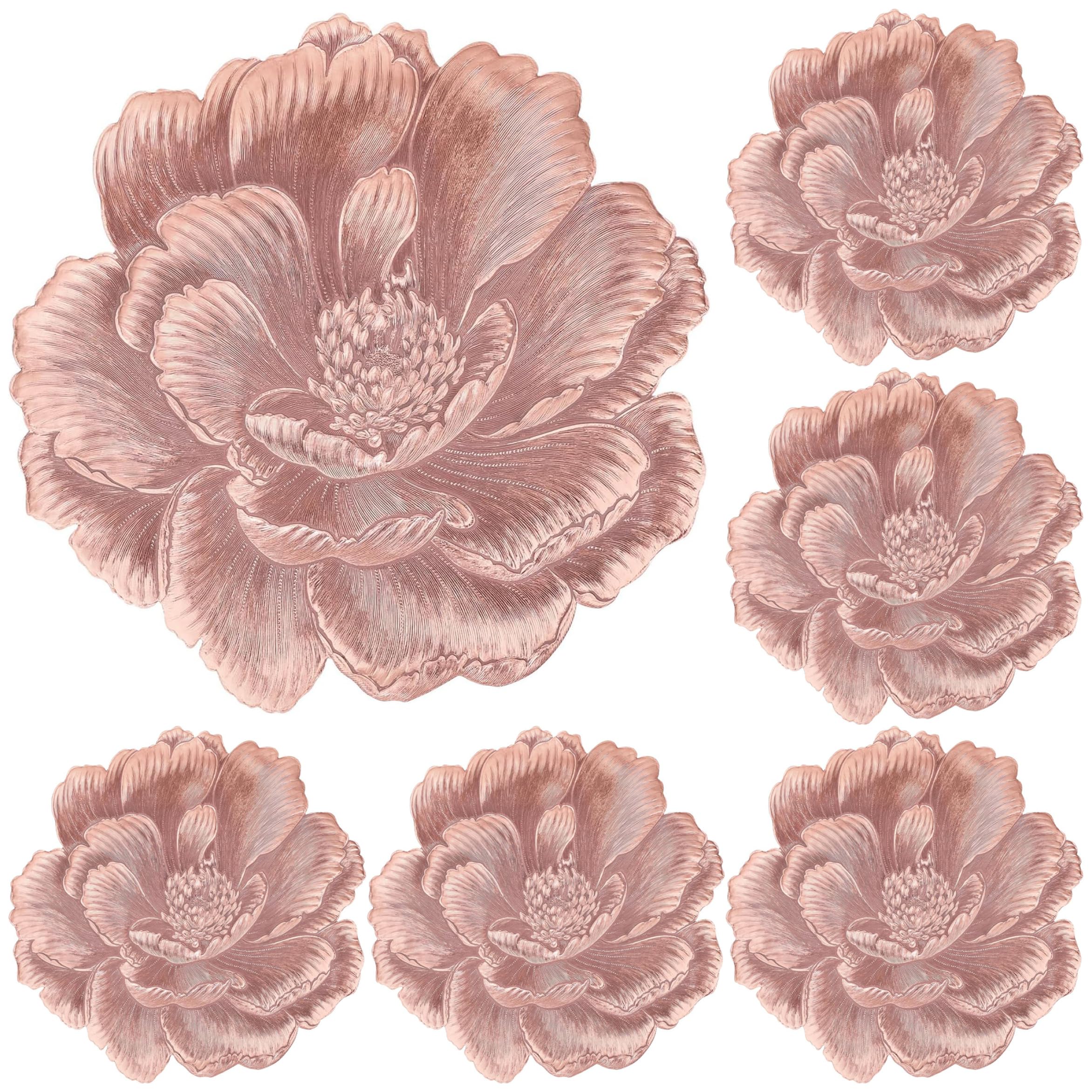 Set de 6 sets de table en PVC or rose à motif rose élégant