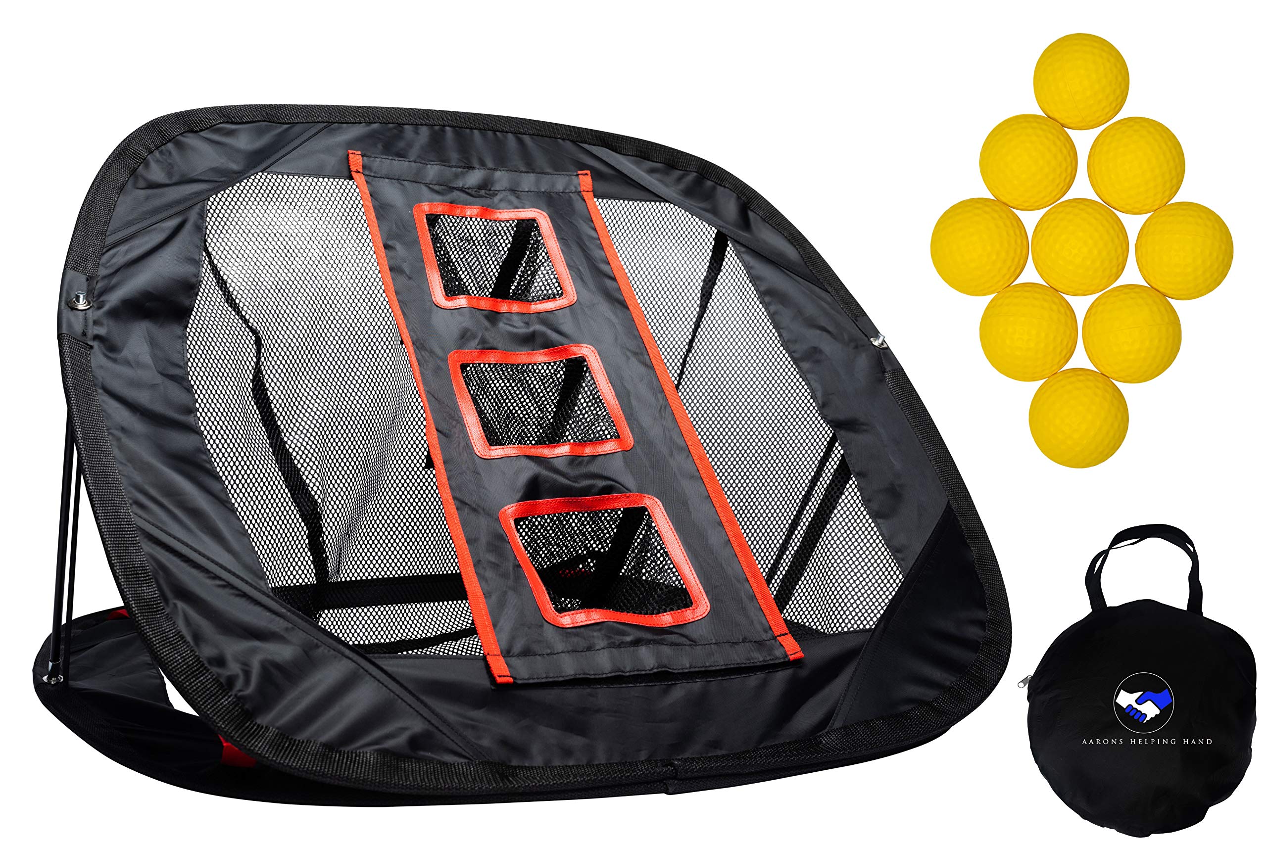 Pop Up Golf Chipping Net for Backyard - Indoor/Outdoor Golf Chipping Game - Perfect Golf Gift - Golf Target to Practice your Accuracy at Home - Durable Golf Net with 10 Foam Indoor Golf Balls