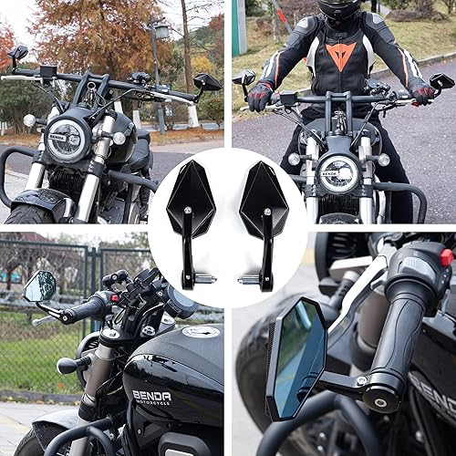 Miniatura 6 de Espejos de motocicleta para manillar, espejos de motocicleta con barra de corte CNC, para la mayoría de motocicletas, Street Bike Scooter Cruiser