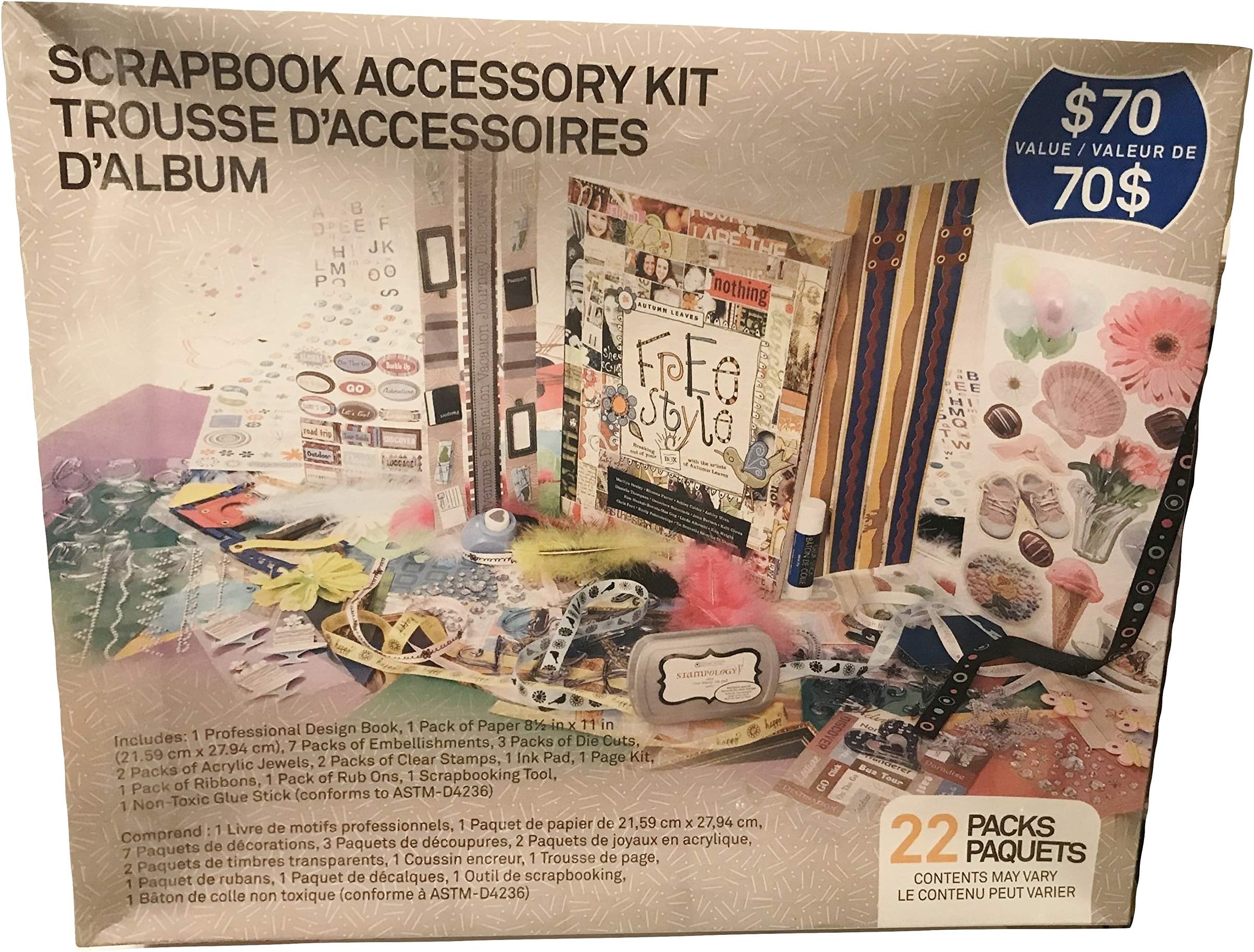 WestrimCrafts Scrapbook Accessory Kit with 22 Packs