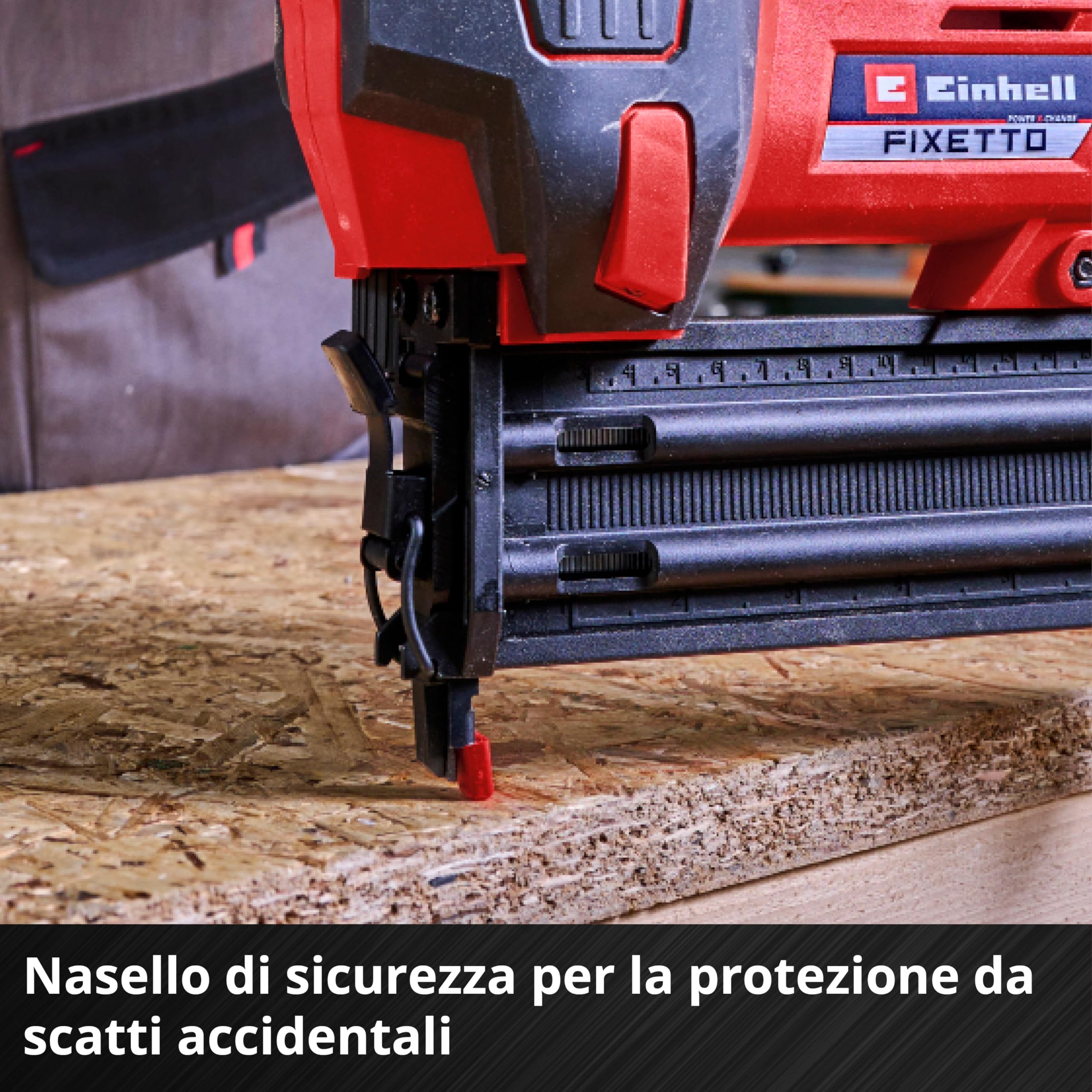 Chiodatrice a batteria FIXETTO 18/50 N Power X-Change Einhell (18 V, 60 colpi/min, mass. 50 mm di lungh. del chiodo, regol. profondità, colpo singolo/serie di colpi, incl. 500 chiodi, senza batteria)