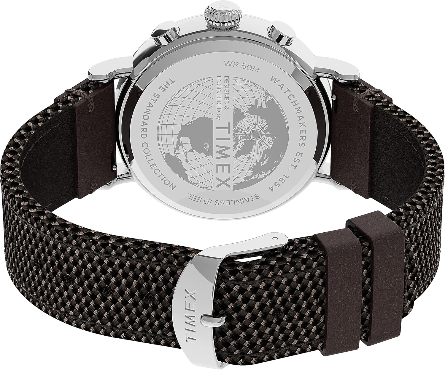 Miniatura 4 de Timex Reloj de vestir y Timex cronógrafo estándar de 1.614in para hombre, Correa de cuero con cronógrafo estándar de 1.614in