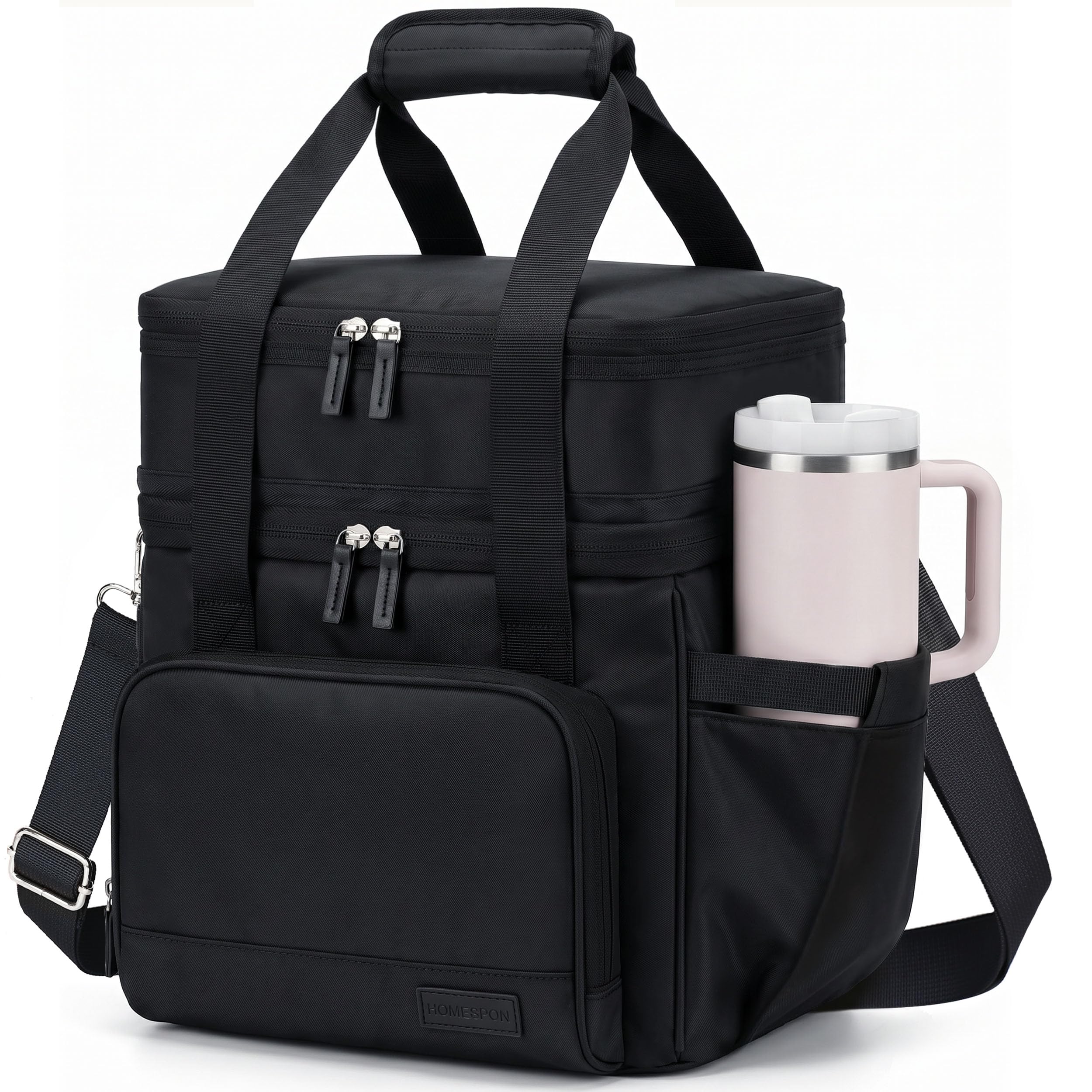 HOMESPON Large Insulated Lunch Bag for Women, 14.5L Double Layer Leakproof Cooler Bag with Shoulder Strap, Waterproof Thermal Lunch Box Tote for Work, Office, School, Picnic