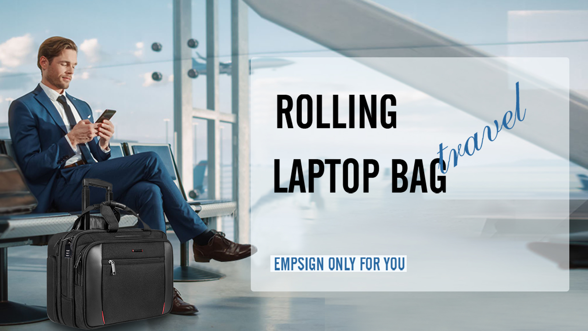 Amazon.com: EMPSIGN Rolling Briefcase Laptop Bag,17.3