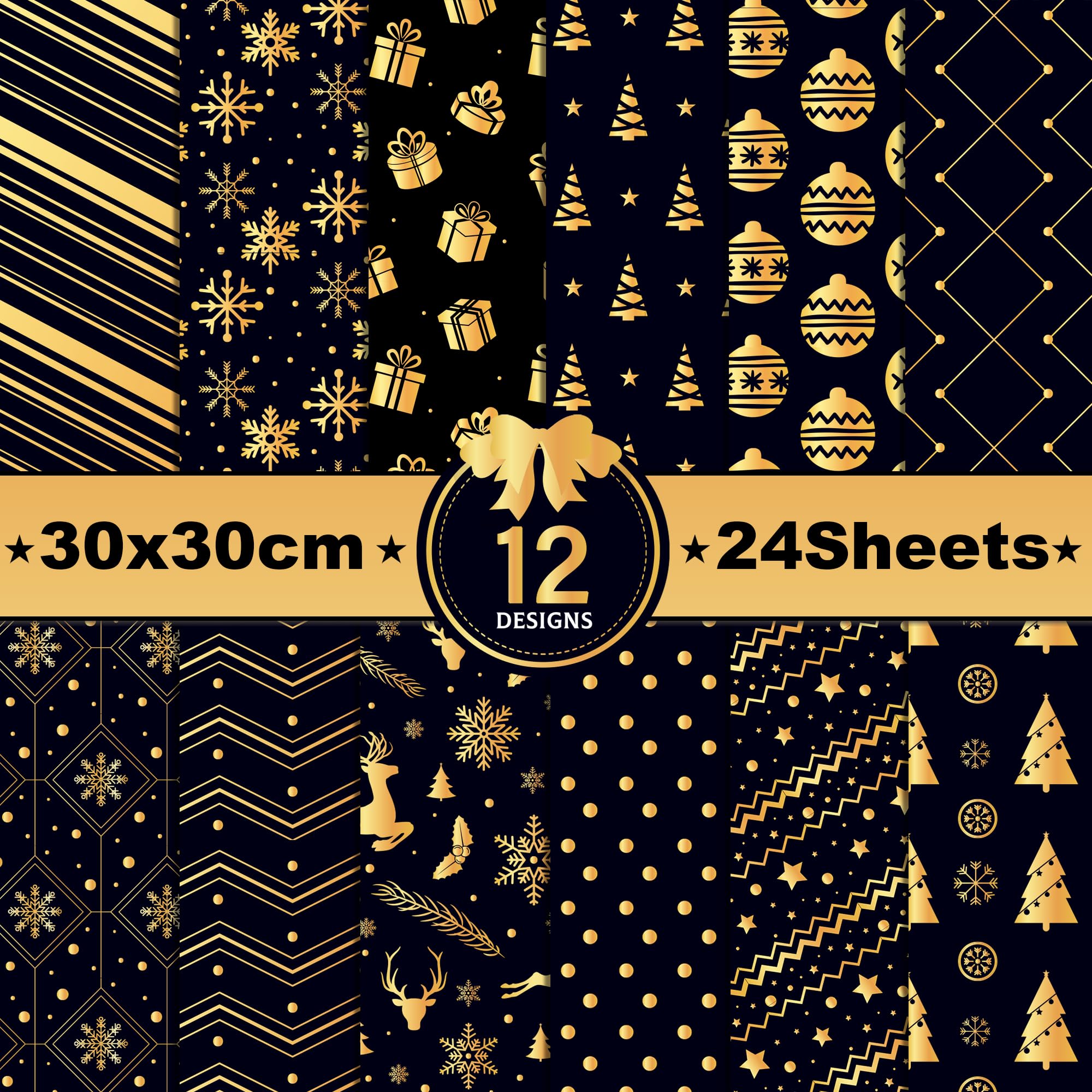 24 Blatt Scrapbook Papier Neues Jahr Bastelpapier Basteln Mo