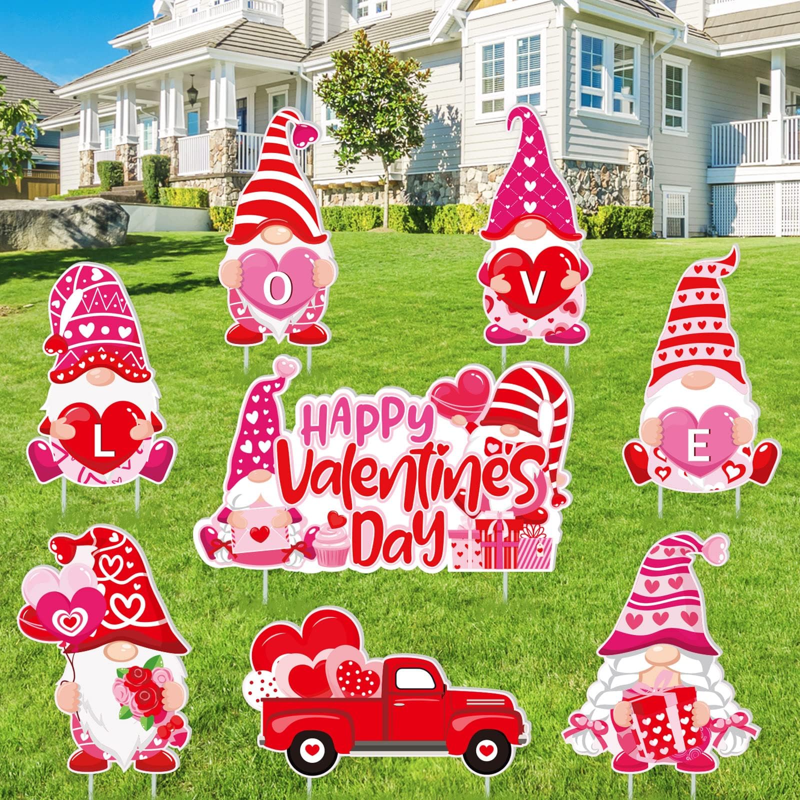 20 Pieces Valentine's Day Decorations Heart Arrow Yard