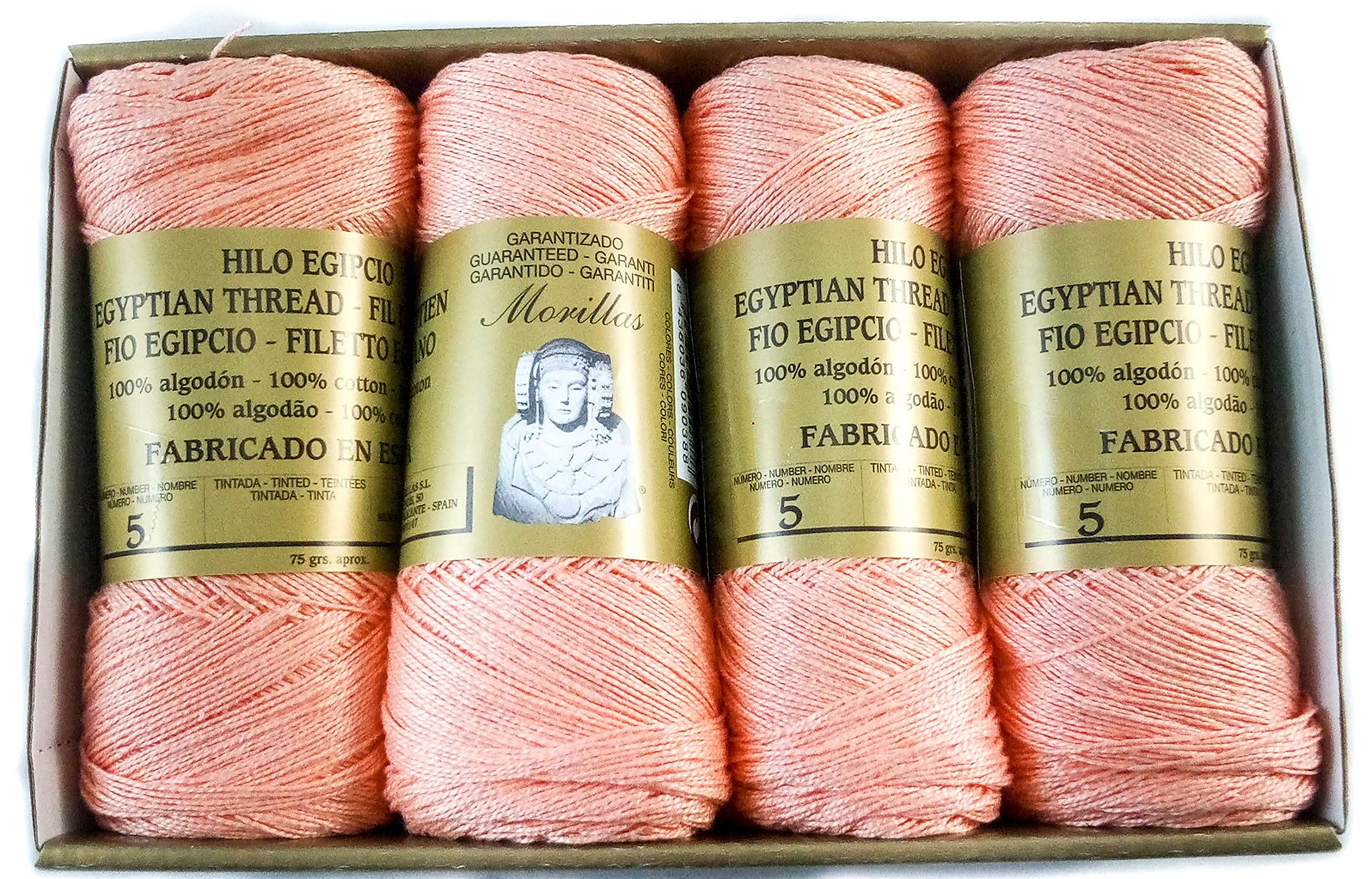 Confezione da 8 Zepelines Ne 5/2 color salmone 2 in 100% cotone egiziano mercerizzato per lavori a maglia o all'uncinetto con una finitura elegante