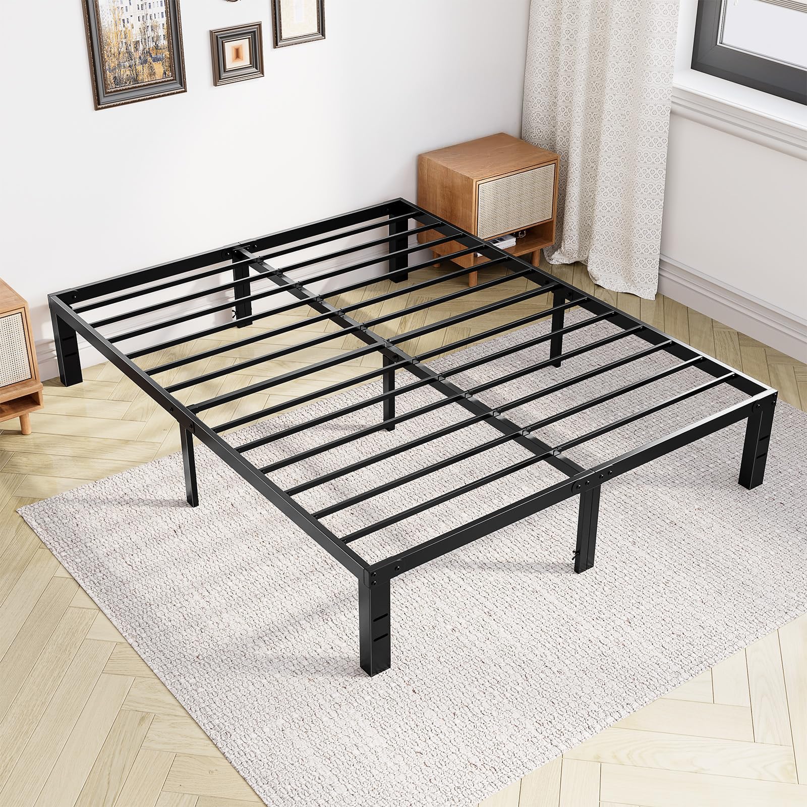 DUMOS King Bed Frames, 12 Inch Height Platform Bed Frame