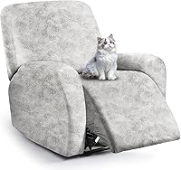 Vista 169 de Fundas para sillas reclinables con aspecto de cuero, funda elástica de 4 piezas, funda suave para silla reclinable, protector de muebles lavable