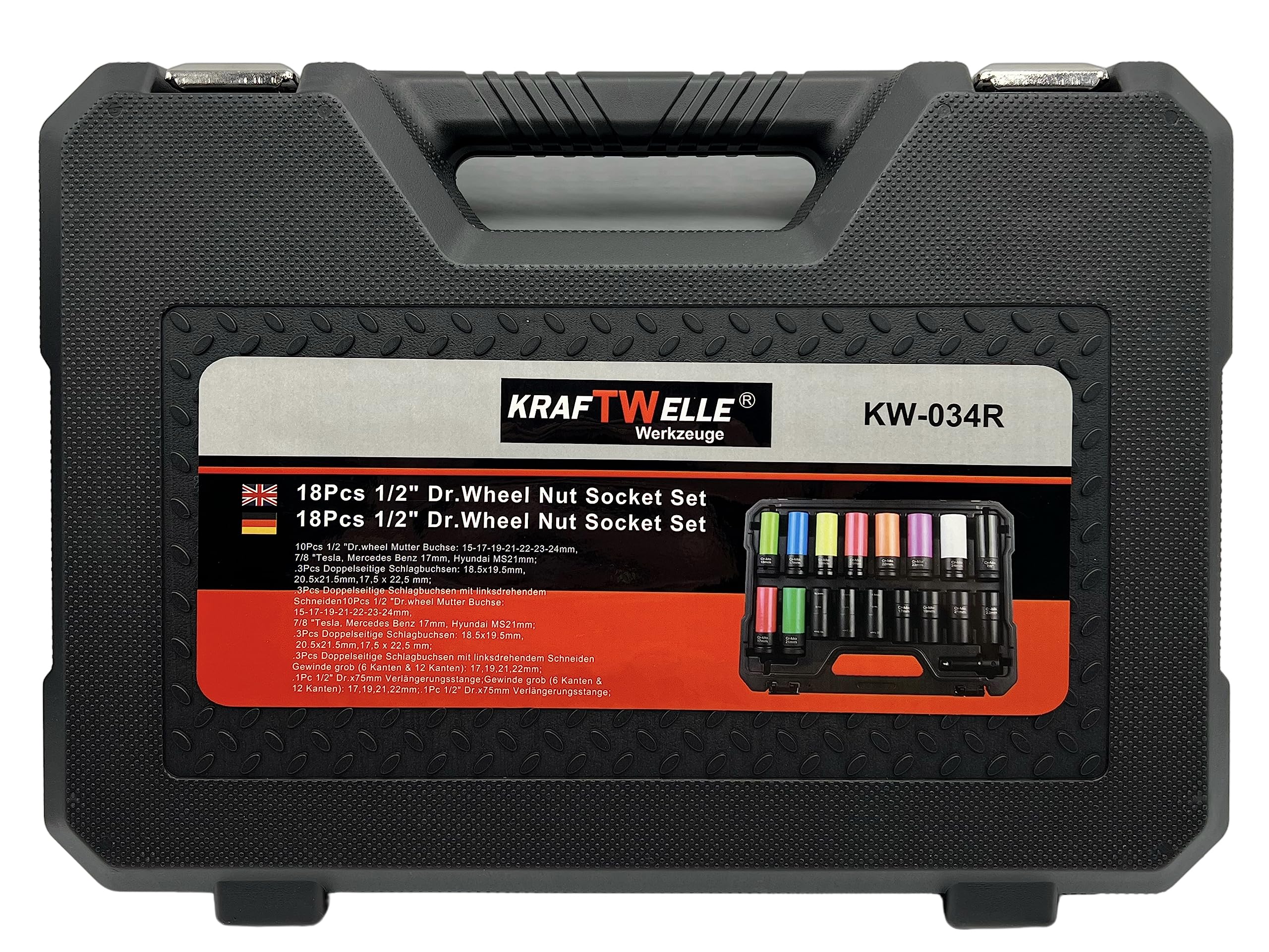1/2 dopsleutel Set, 9-delige Naafmoer Slagmoer, Moer