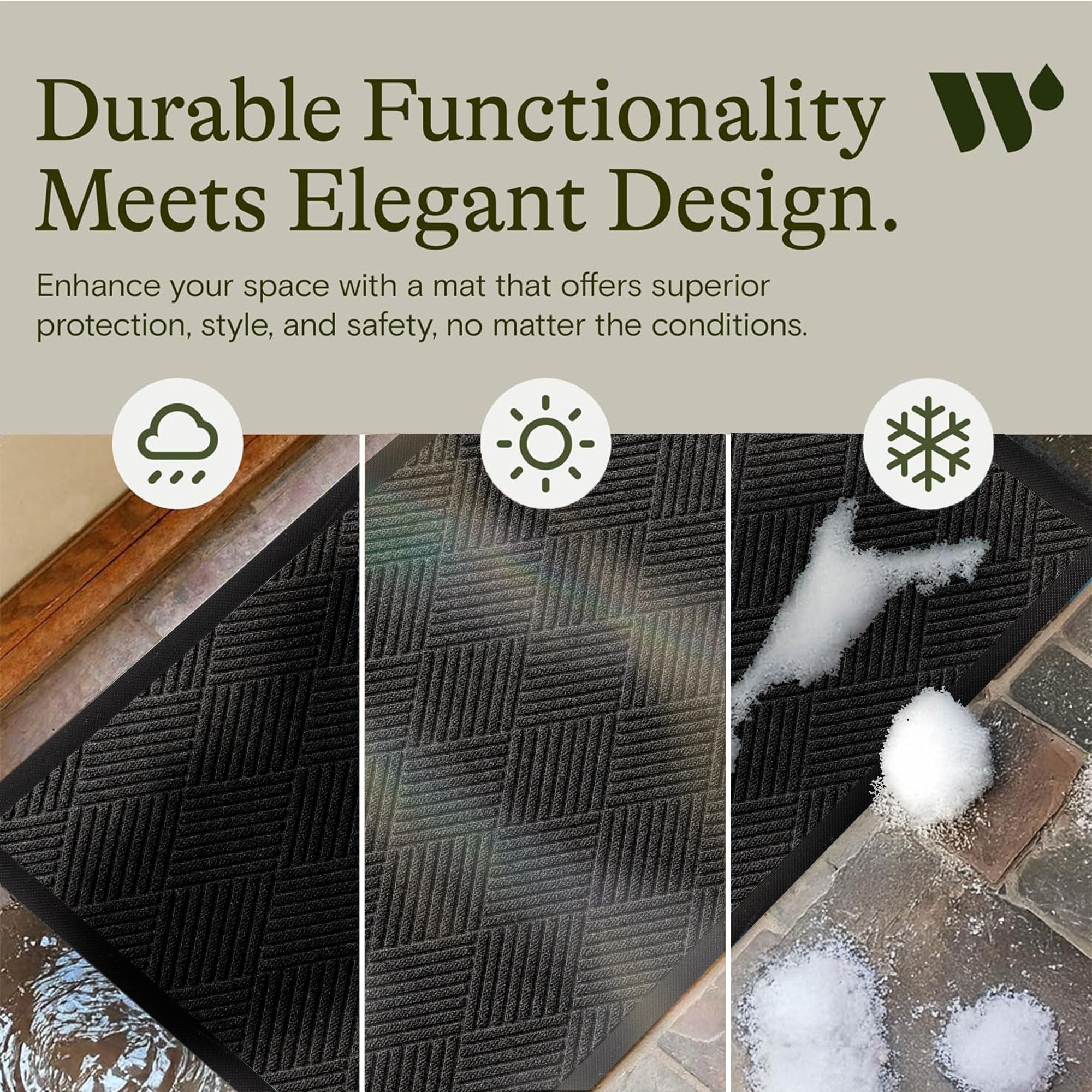 WaterHog Diamonds Front Door Mat Indoor Outdoor Entrance, All-Weather Mats — Amazon image 7