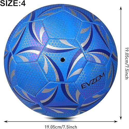 Miniatura 5 de EVZOM Balón de fútbol luminoso oficial juego de fútbol americano, tamaño 3, tamaño 4, tamaño 5 para niños, niñas, adultos, al aire libre