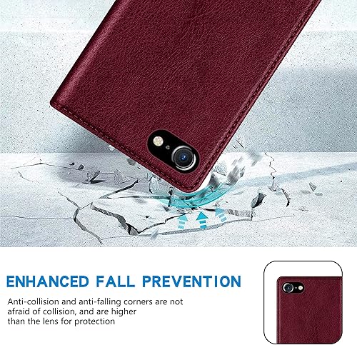 Miniatura 7 de ZZXX Funda tipo cartera para iPhone SE 2022 (2020)iPhone 7iPhone 8 con bloqueo RFID, soporte de ranura para tarjetas, funda protectora de cuero
