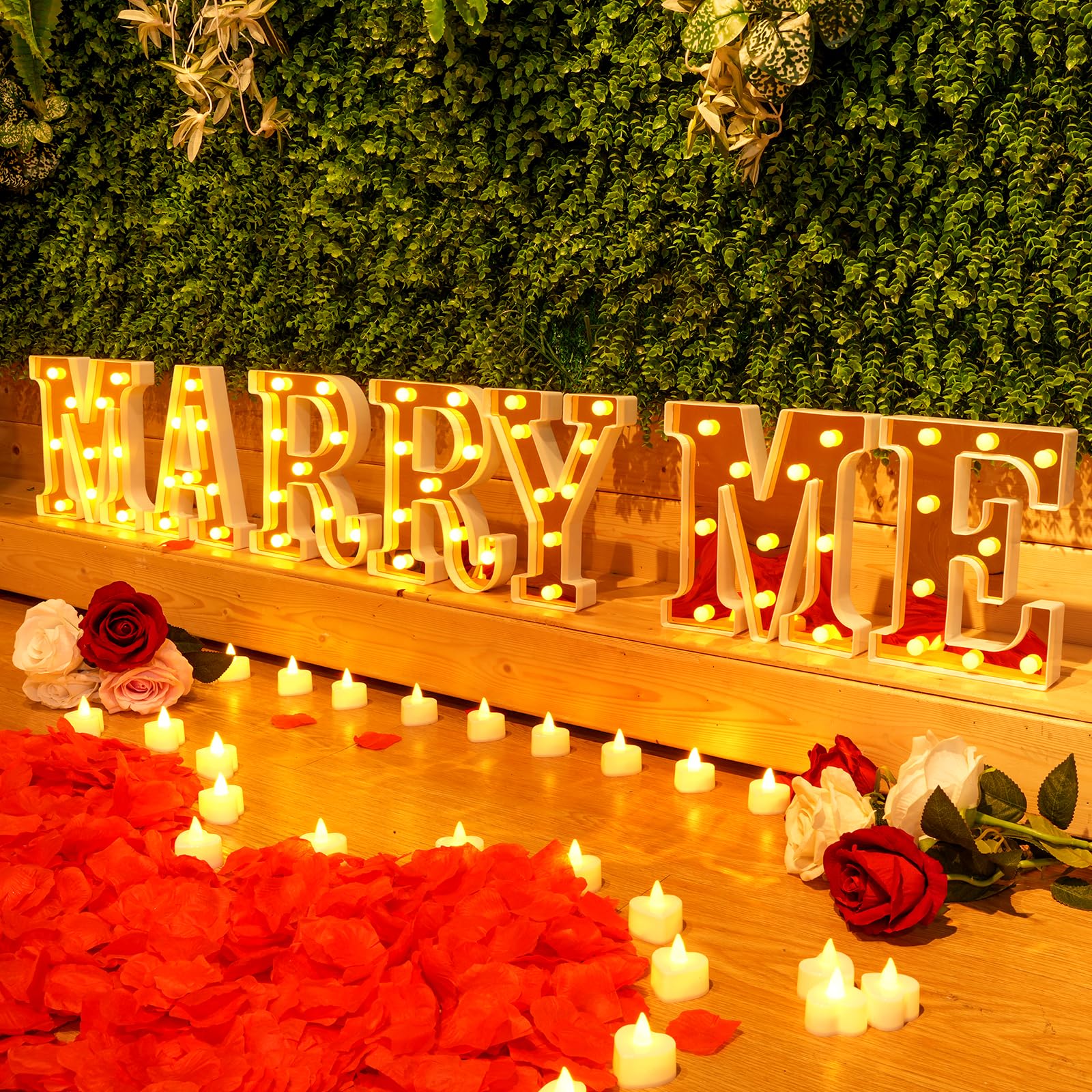 Marry me ledライト サプライズ プロポーズ 結婚 Amazon.co.jp : Hortsun Marry Me ライトアップ レター