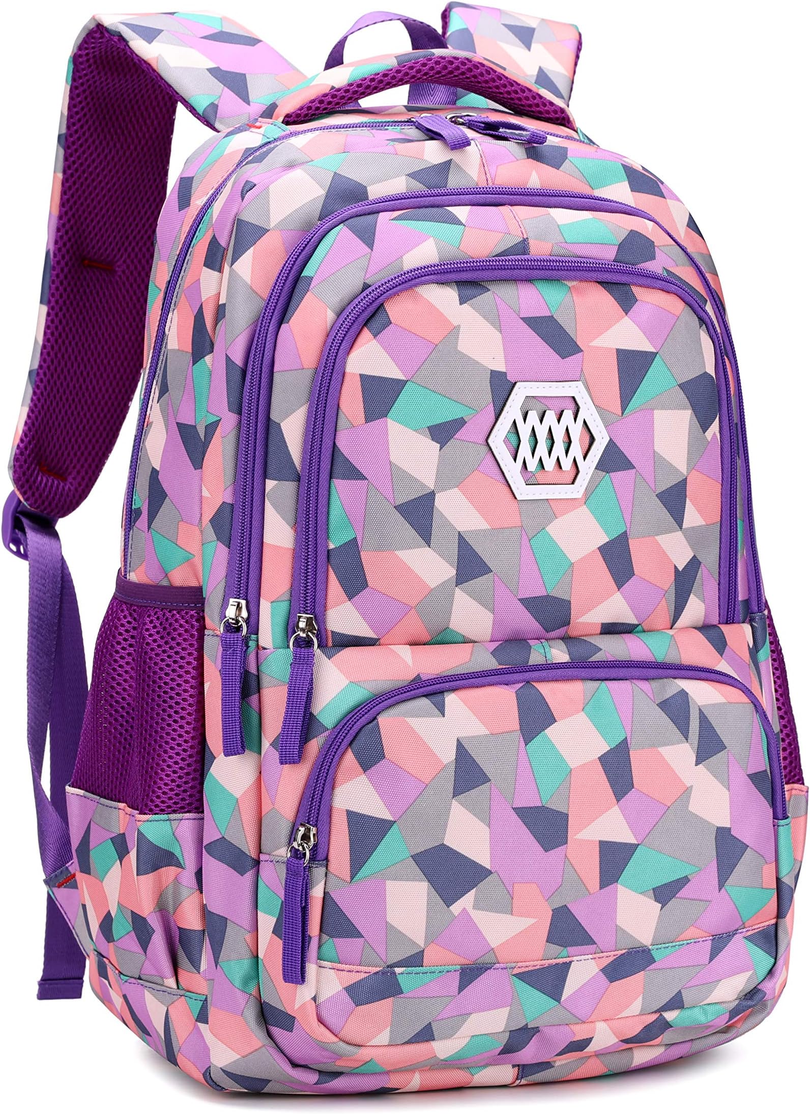 Geometric Print Girls Boys Backpack Primary Secondary School Bags