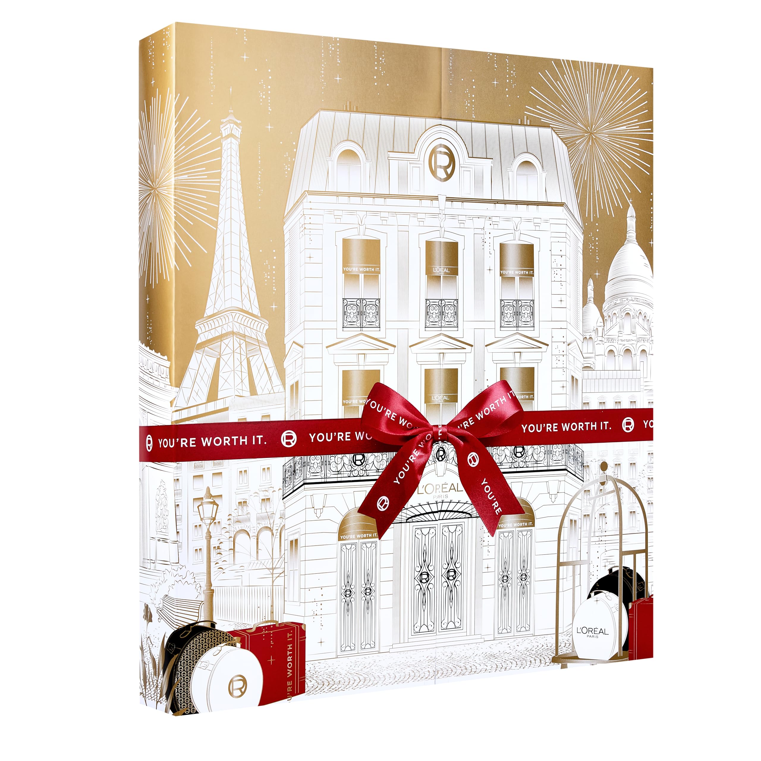 LOreal Paris 24 Day Beauty Advent Calendar 2025 Holiday Gift Set Includes Deluxe-Sized and Miniature Makeup Skincare and