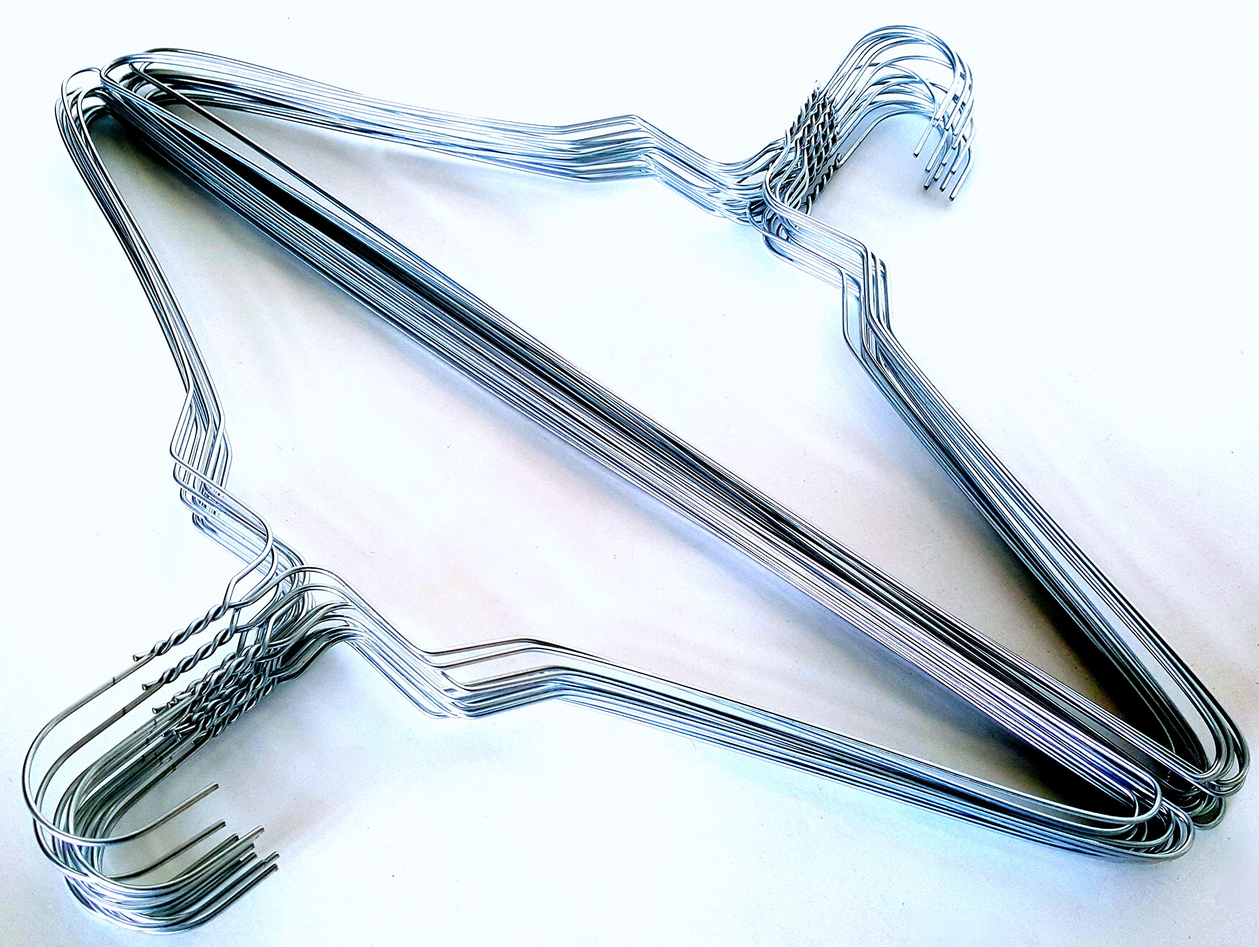 Amazon.co.jp: シルバーワイヤーハンガー50本 18インチ 衣類ハンガー