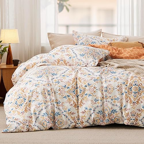 Vista 35 de Bedsure - Funda de edredón tamaño Queen, reversible rosa Queen, cierre de cremallera, juego de ropa de cama de 3 piezas con bonito estampado floral