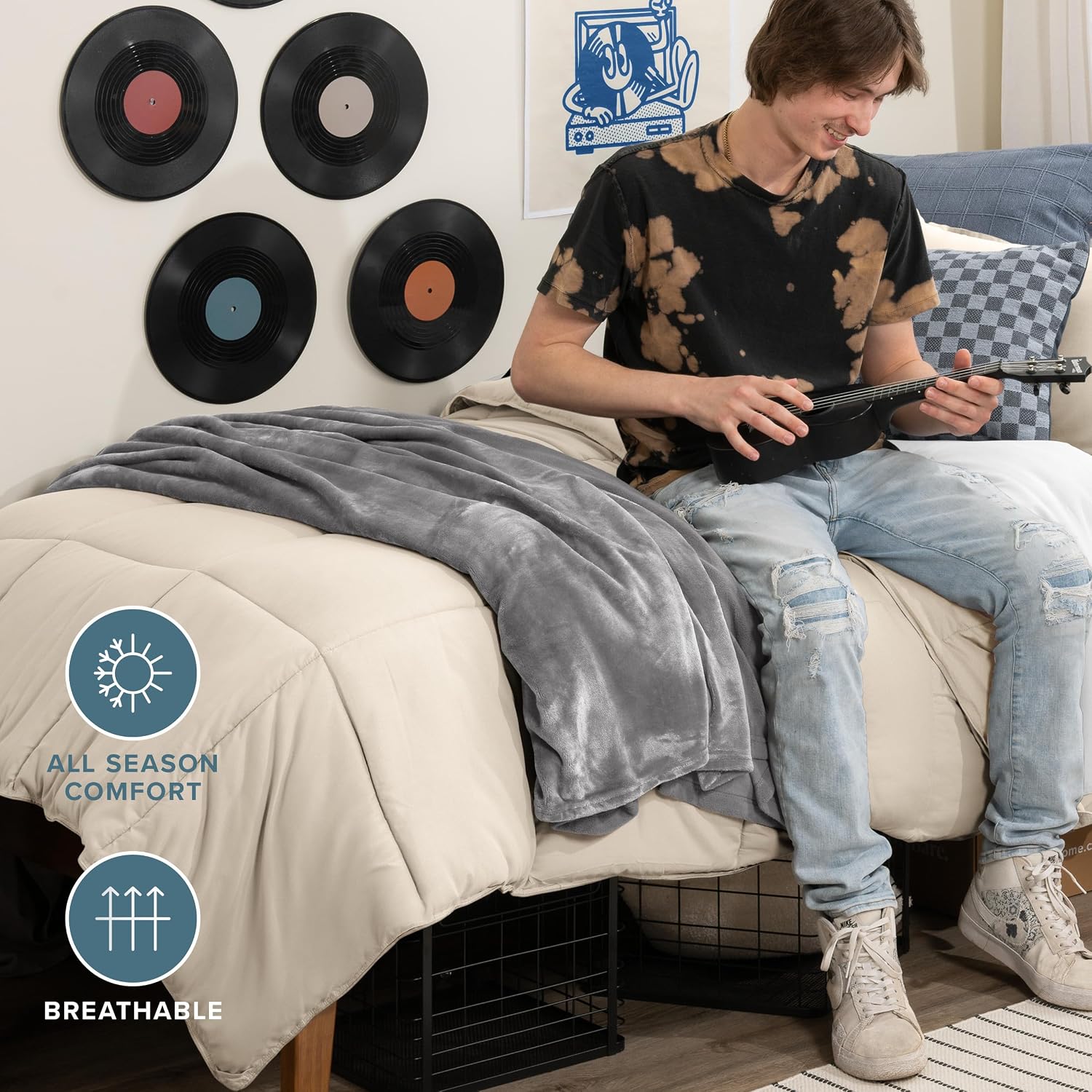  Comforter Set - 1800 Ultra Soft (Twin/Twin XL, Sand) | All-Season, Breathable, Hypoallergenic, Premium 1800, Warm, Cozy thumbnail