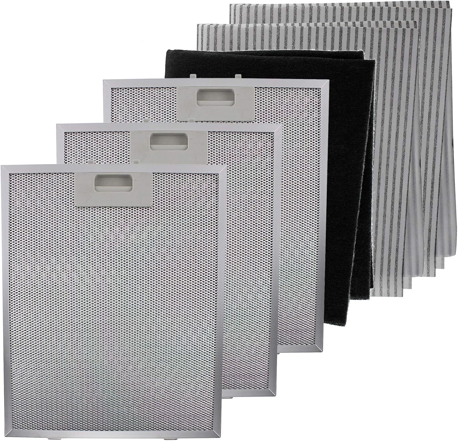 SPARES2GO Metal Mesh, Carbon + Grease Filters for Cooker Hood/Extractor