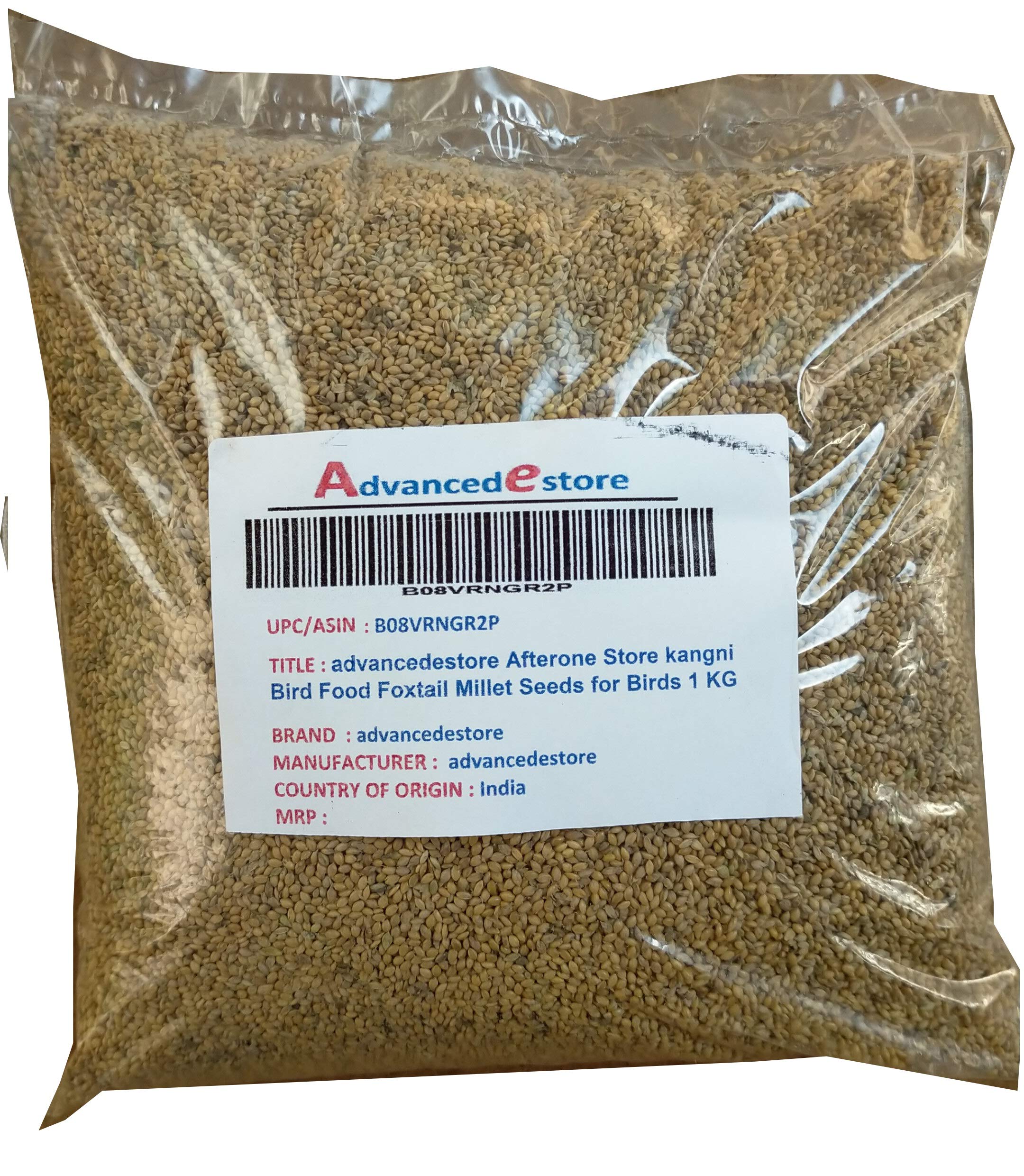 advancedestore kangni Bird Food Foxtail Millet Seeds for Birds - Royal Pet Bird Food kangani Foxtail millets Pack of 1 kgs (B08VRNGR2P) Amazon Price History, Amazon Price Tracker
