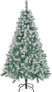 Buy Yaheetech 4.5ft Pre-lit Artificial Christmas Tree With Incandescent Warm White Lights Snow Flocked Full Prelighted Xmas Tree With 340 Branch Tips 150 Incandescent Lights Foldable Stand White