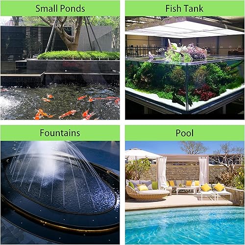 Miniatura 6 de FREESEA Bomba de agua sumergible de estanque Bomba de cubierta de piscina de 1585GPH 120W para sistemas hidropónicos de acuario de fuente al aire