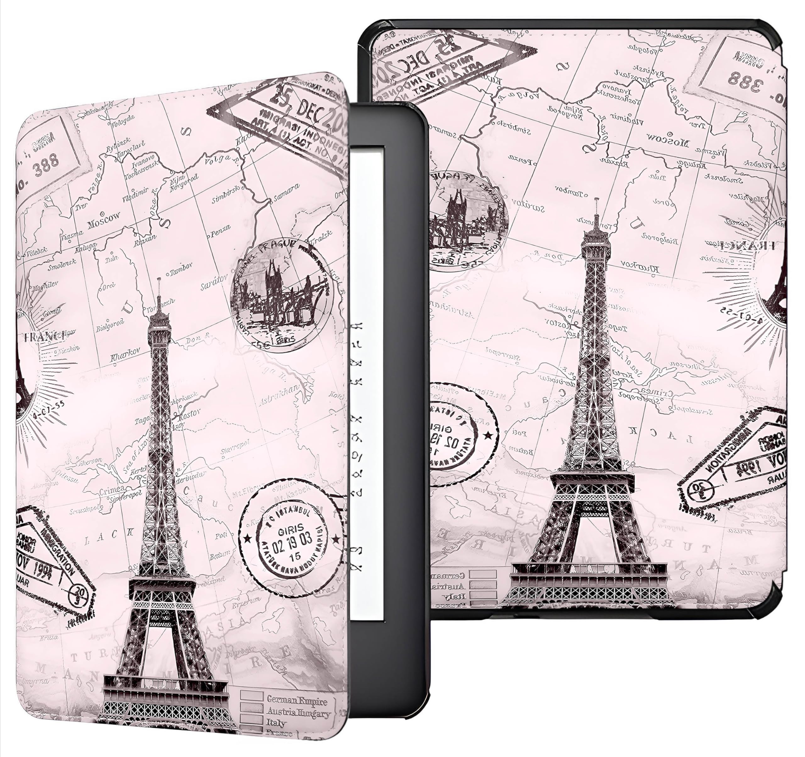 ProElite Cover Case for Kindle Paperwhite 12th Gen 7 inch Case, Slim Smart Flip case Cover for Amazon Kindle Paperwhite 12th Generation 7 inch 2024, Eiffel