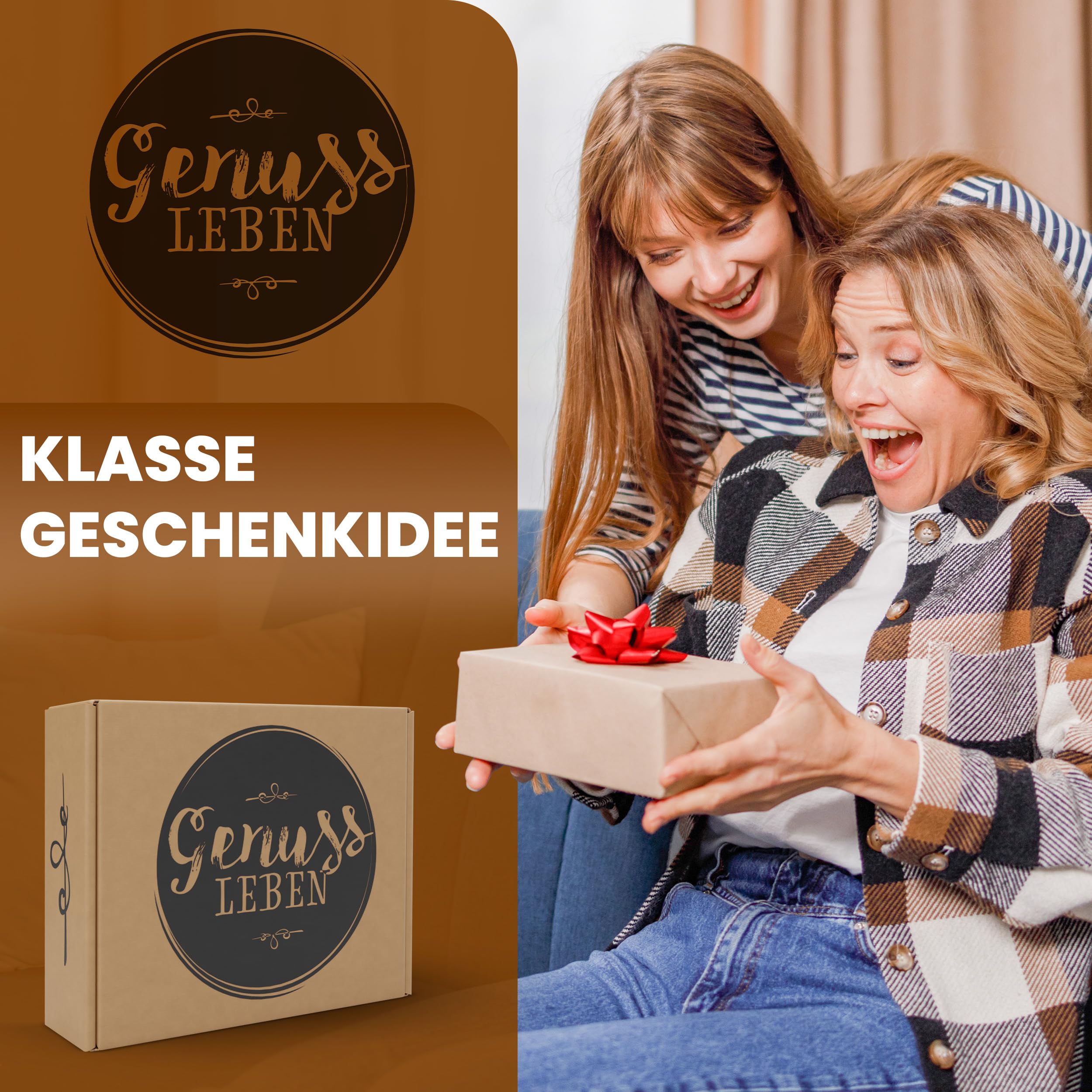 Genussleben All In One 800g Frühstücksbox mit Brot, Kaffee, Marmelade, Honig, Kuchen, Wurst und Frischkäse in vielen Geschmacksrichtungen, kleine Portionen im Mix für Unterwegs