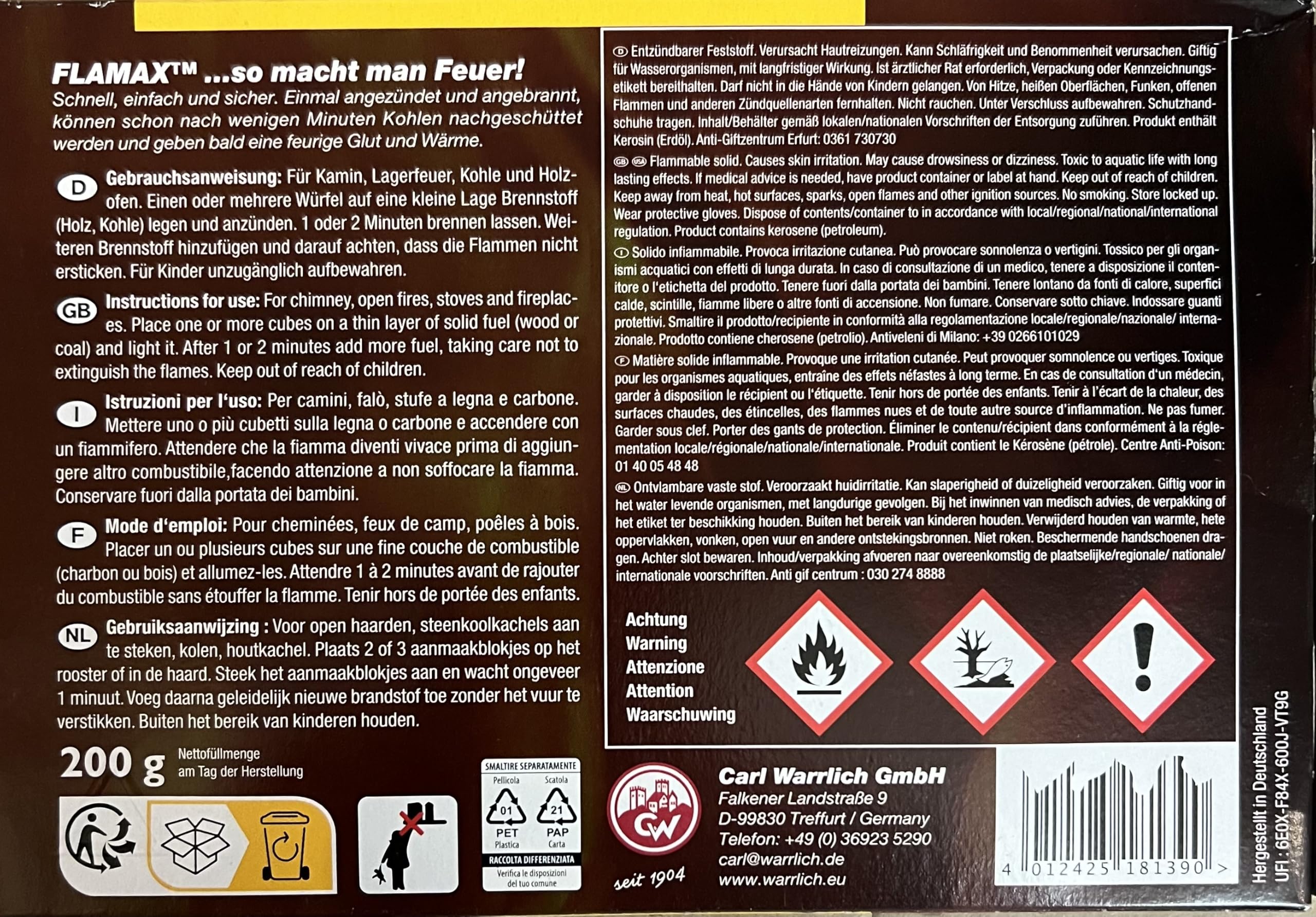 84x 48er Pack Anzündwürfel Kaminanzünder Kohleanzünder Anzünder Würfel Zünder Grillanzünder Ofenanzünder für Kamin, Ofen Kohlenanzünder Anzündwolle Anmachwürfel + 1 Bildmagnet