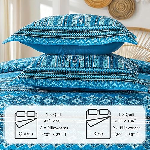 Miniatura 6 de Juego de ropa de cama de algodón tamaño Queen  Colchas ligeras bohemias tamaño Queen para cama, juegos de edredón, edredones de 3 piezas tamaño