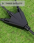 25 ft Outdoor Extension Cord with 3-Outlets, 16 Gauge Black Extension Cord Waterproof, 13A 16AWG 1625W SJTW, ETL Listed- Great for Garage, Garden and Home