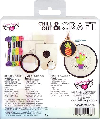 Fashion Angels Chill Out & Craft - Mini kit de bordado, surtido