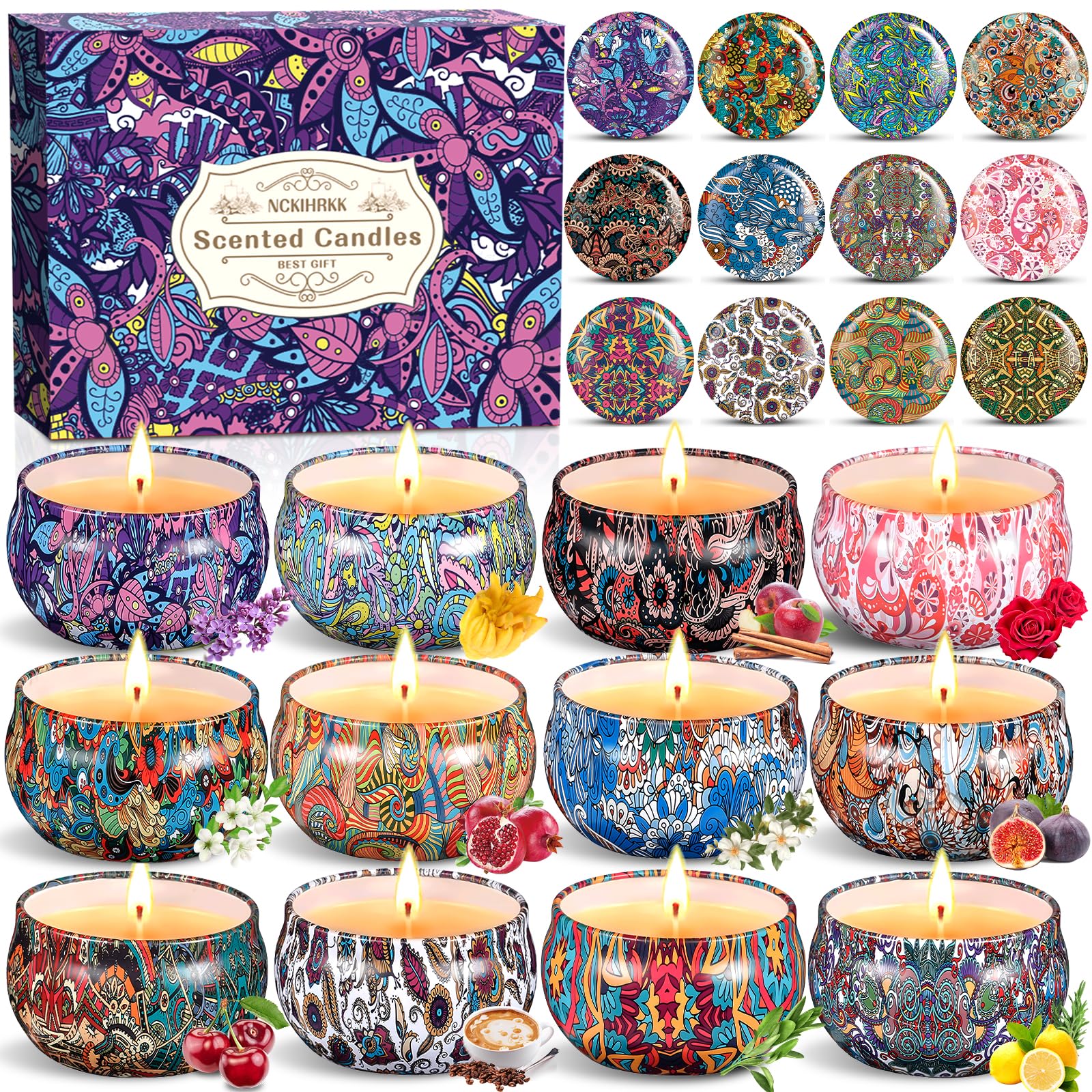 Set Di 9 Candele Profumate Alla Soia - Idee Regalo Per Donna, Compleanno E Festività - Foto 11