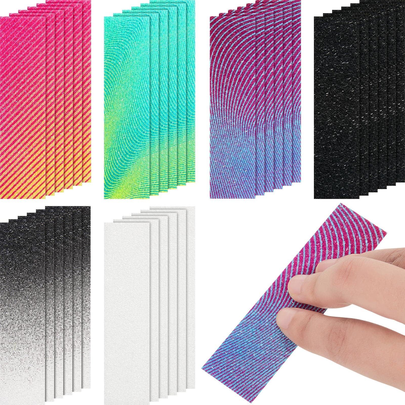 Gersoniel 36 Pcs Anxiety Sensory Stickers Strips Adhesive Textured Mental Health Calm Stickers Mindfulness Fidget Decals Stress Anxiety Relief Items for Therapy Office Desk(Gradient Style)