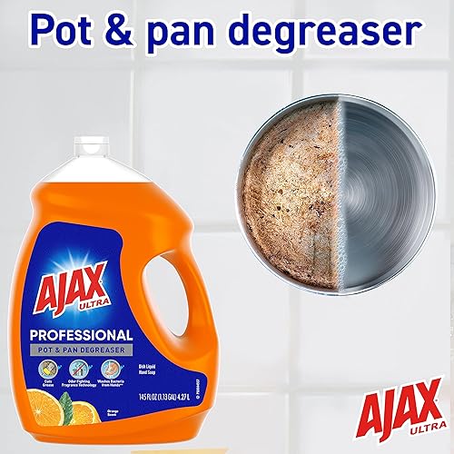 Miniatura 11 de Ajax Ultra Professional - Jabón antibacteriano para ollas y sartenes, aroma a naranja, 145 onzas líquidas (1.13 galones), paquete de 4 (61034313CT)