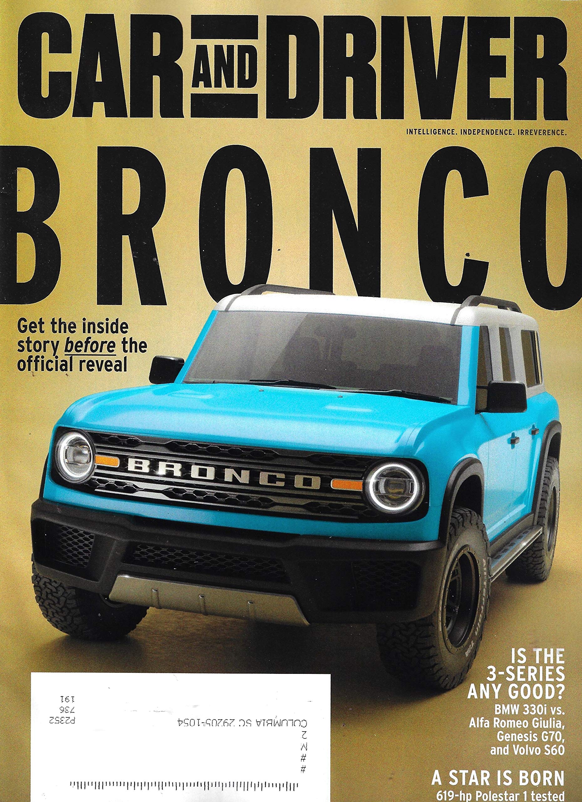 CAR AND DRIVER Magazine (February, 2020) FORD BRONCO IS BACK