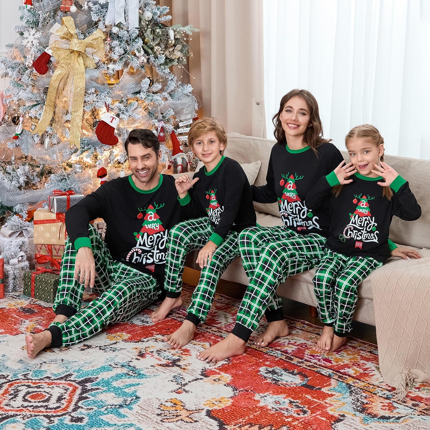 VS&LLWQ Family Christmas Pjs Matching Sets Christmas Pajamas for Family Christmas Elf Pjs Holiday Xmas Jammies Set - Image 4