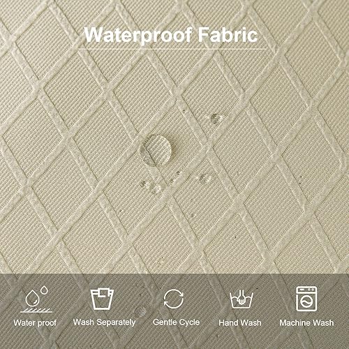 Miniatura 5 de Genina Fundas de asiento impermeables para sillas de comedor, fundas para sillas de comedor y cocina (beige, 4 piezas)