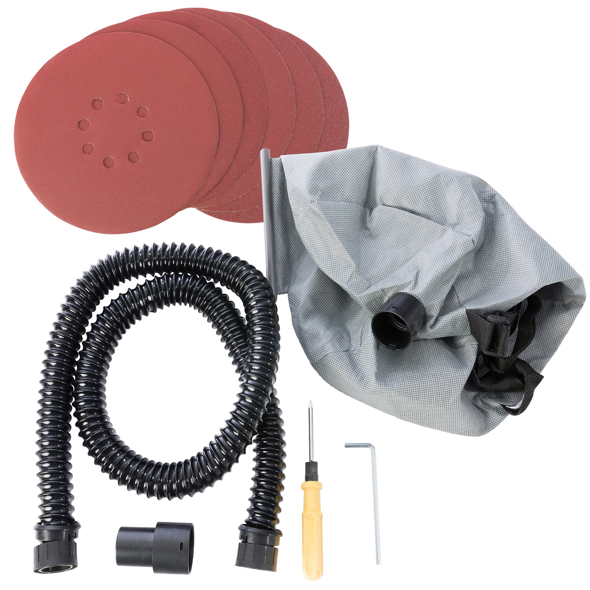 Arebos Levigatrice per cartongesso 750W | Levigatrice a collo lungo Ø225mm con sistema di aspirazione e sacchetto raccoglipolvere | Asta telescopica, testa orientabile, incl. 6 dischi abrasivi
