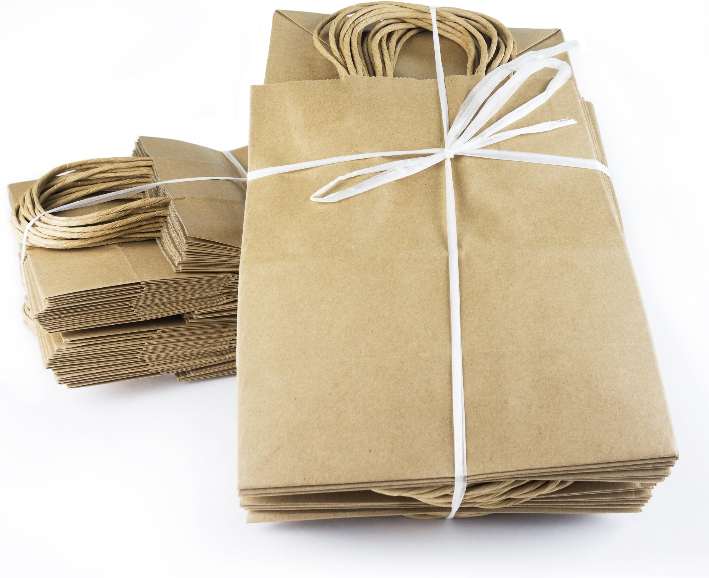 8"x4.75"x10" | JUMBO 100 PACK! | Brown Paper Craft Bags |